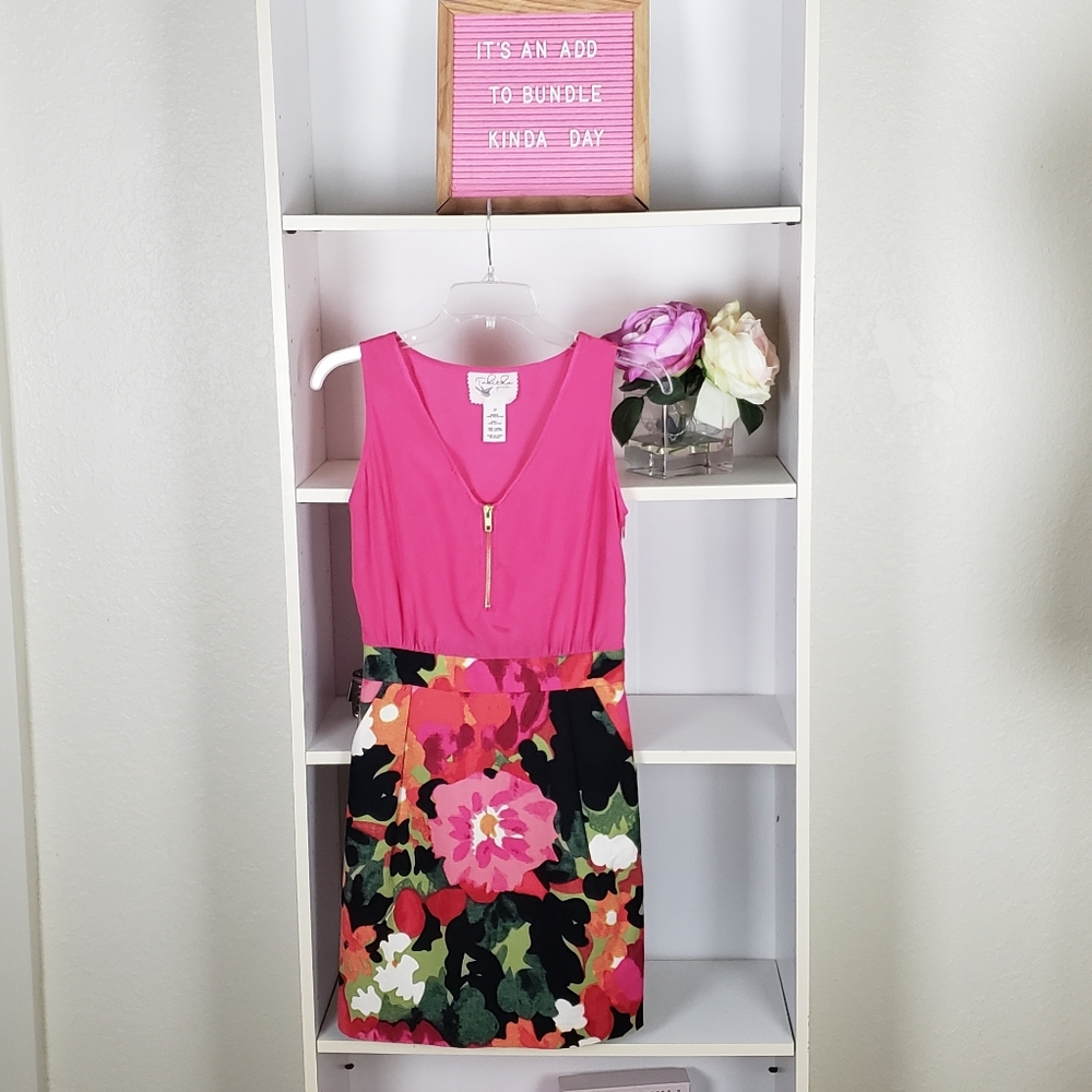 Tabitha Pink Floral Sleeveless Dress SZ 2P